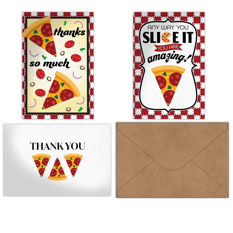 Pizza Thank You Cards with Envelopes