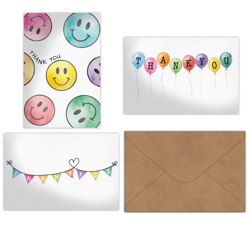 Happy Birthday Thank You Cards with Envelopes