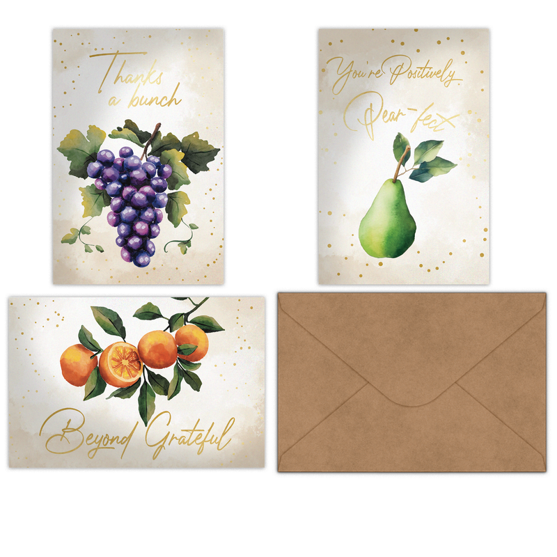 Elegant Fruit Thank You Cards with Envelopes