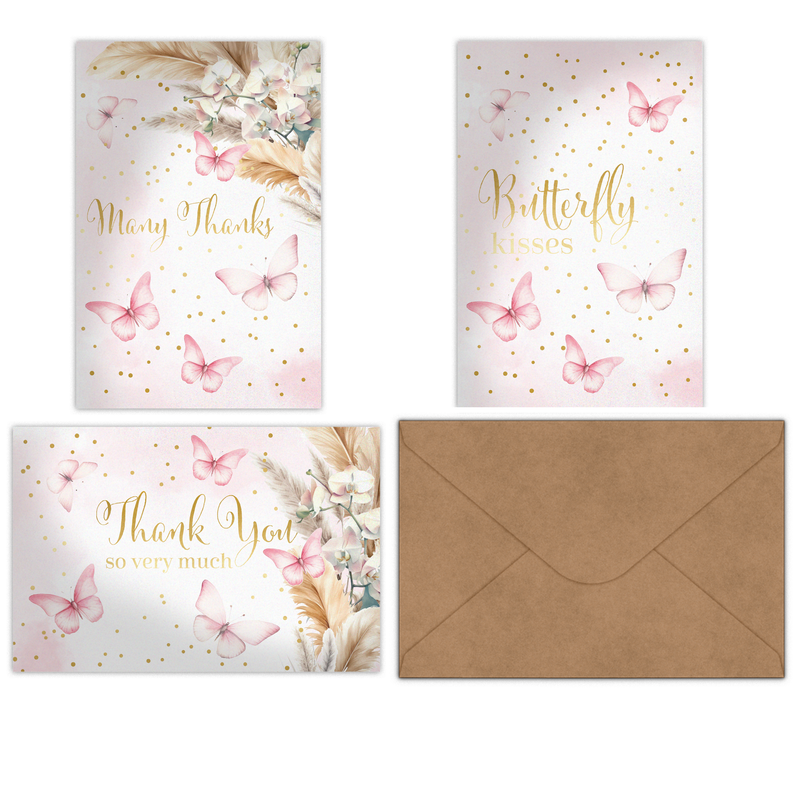 Butterflies Thank You Cards with Envelopes