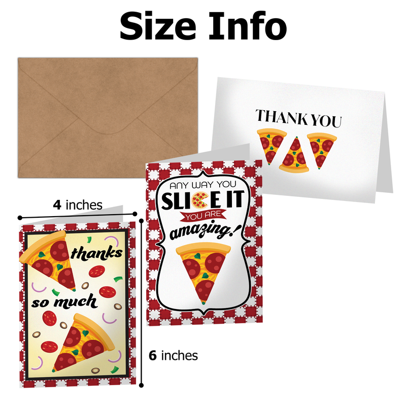 Pizza Thank You Cards with Envelopes