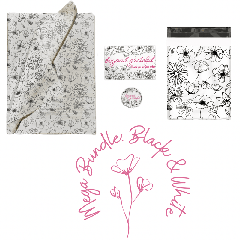 Black and White Floral Mega Bundle - Pro Supply Global