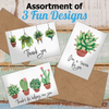 Succulents Thank You Cards with Envelopes