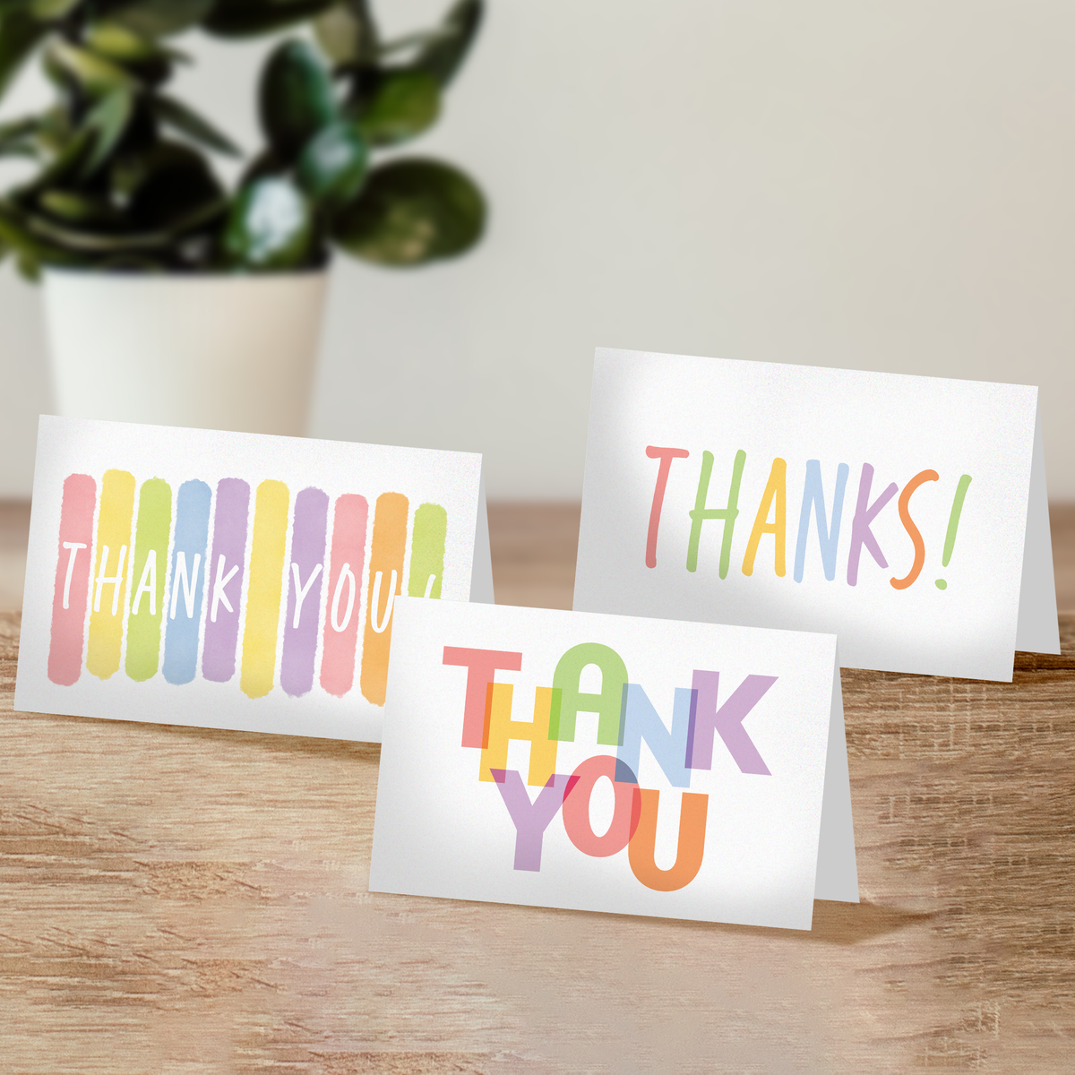 Colorful Thank You Cards with Envelopes