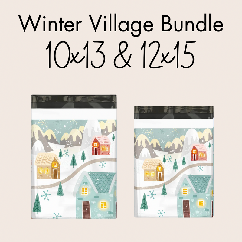 Winter Village Sample Pack Designer Poly Mailers Shipping Envelopes Premium Printed Bags