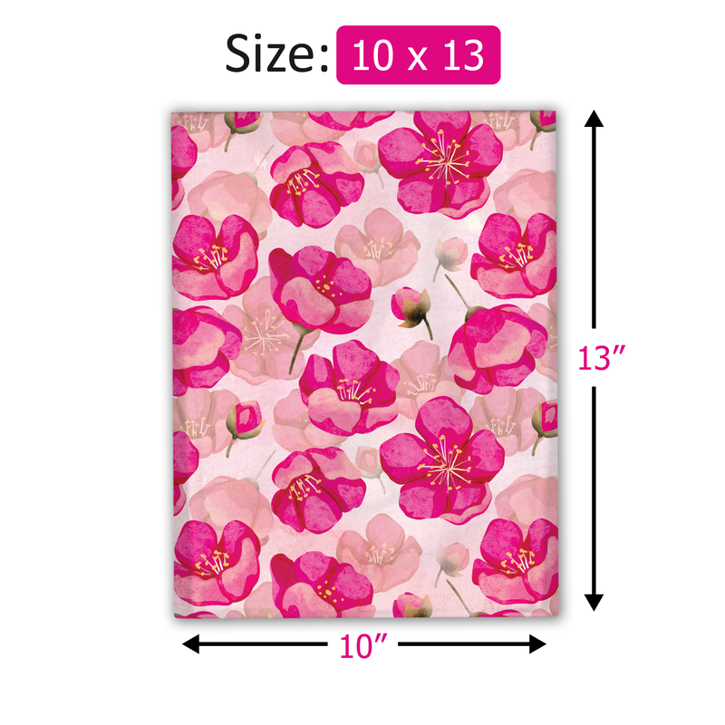 10x13 Pink Poppies Designer Poly Mailers Shipping Envelopes Premium Printed Bags