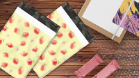 10x13 Watercolor Strawberries Designer Poly Mailers Shipping Envelopes Premium Printed Bags