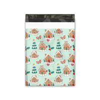 10x13" Gingerbread Houses Designer Poly Mailers Shipping Envelopes Premium Printed Bags