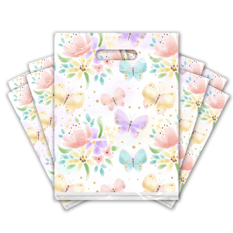 9x12 Butterflies Designer Poly Plastic Merchandise Bags Premium Printed Bags