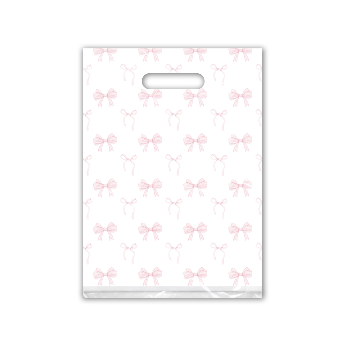 9x12 Pink Bows Designer Poly Plastic Merchandise Bags Premium Printed Bags