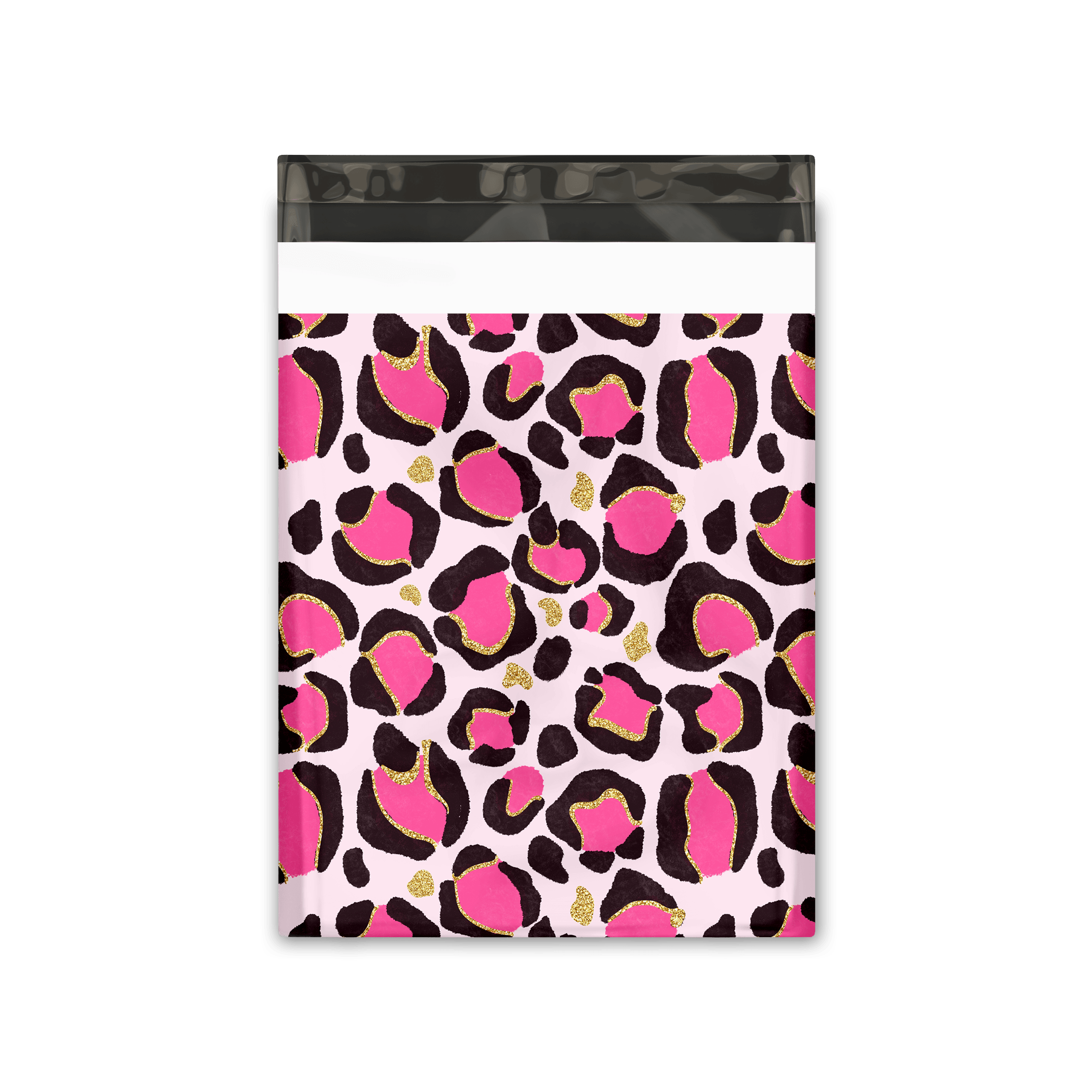 12x15 Pink Leopard Print Designer Poly Mailers