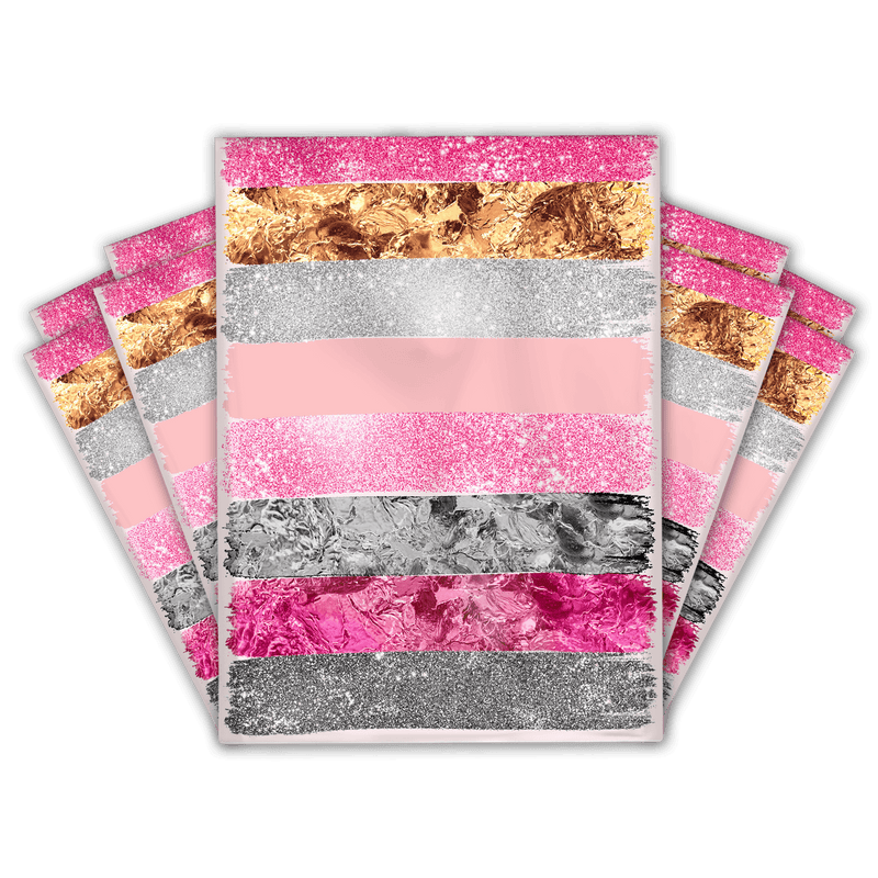 Pink Strokes Designer Poly Mailers Shipping Envelopes Premium Printed Bags