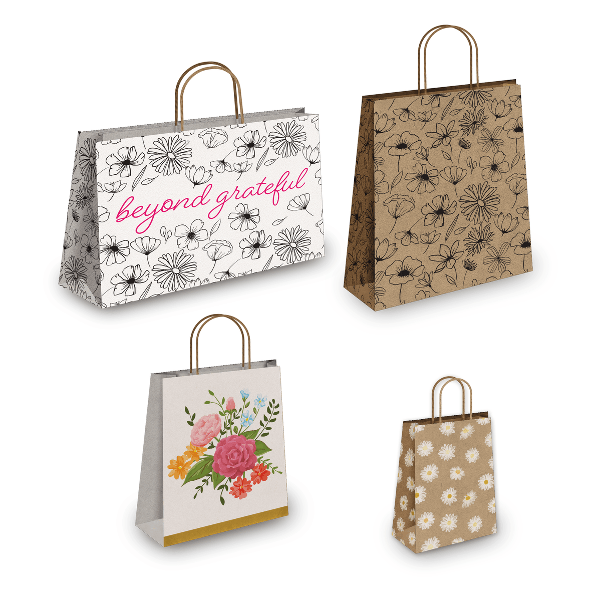 Shop Our Kraft Paper Shopping Bags with Handles Collection