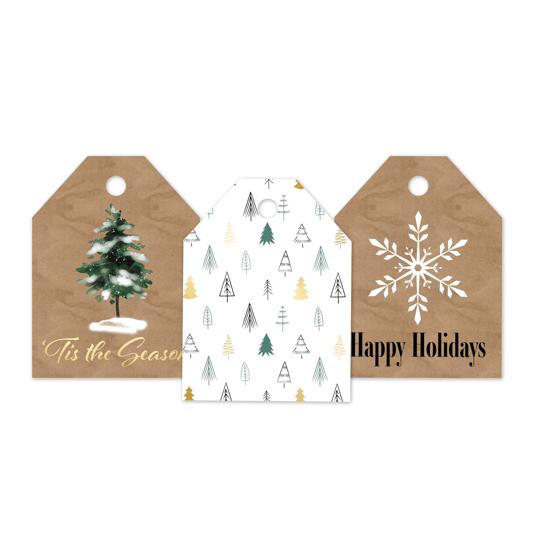 Christmas Tags with String Paper Gift Tags for Holiday Celebration Wrapping